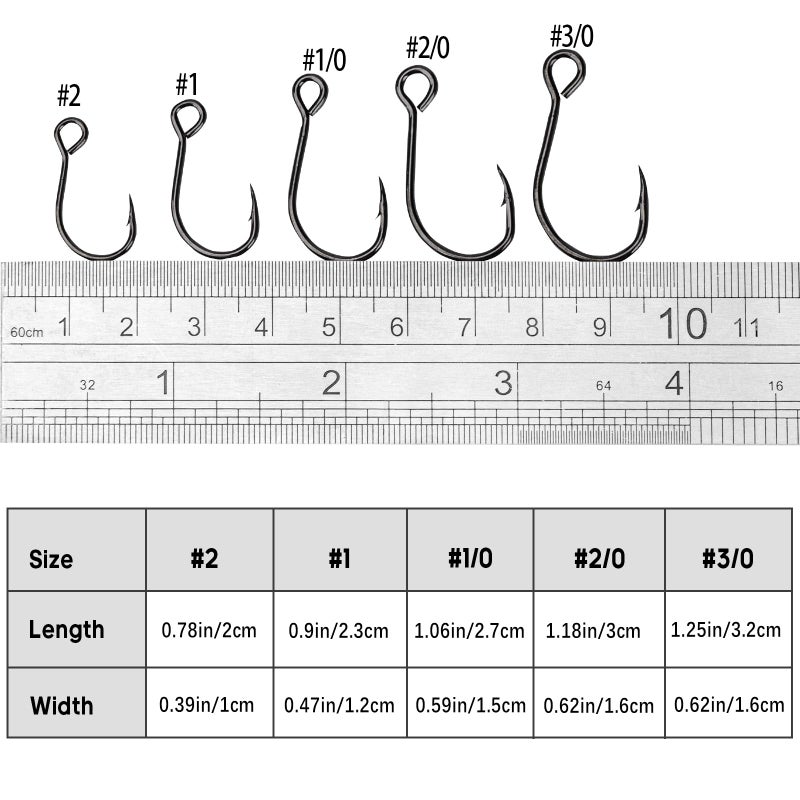 THKFISH خطاف صيد THKFISH 50 قطعة/علبة بديل خطاطيف فردية للصيد للطعوم والخطاطيف الدائرية الكبيرة ذات العين المثقوبة مع شائكة للمياه المالحة والعذبة #2#1 1/0 2/0 3/0 أسود - Image 3